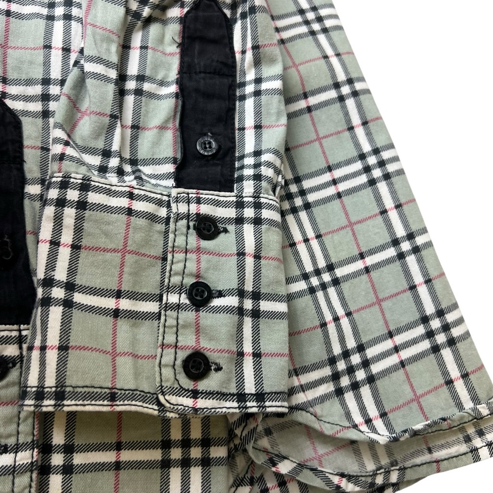 Tripp NYC Men’s Medium Goth Plaid Black/Red Checked Button Up Shirt - Picture 10 of 14